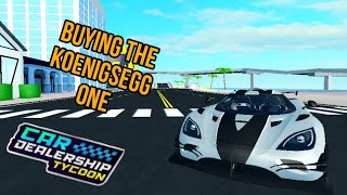 BUYING THE KOENIGSEGG 1  CAR DEALERSHIP TYCOON [upl. by Ehctav366]