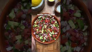 Iram Mansoor  Shirazi Salad Ingredients 2 cucumbers diced 3 tomatoes diced 1 red onion [upl. by Margalo]