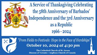 A Service of Thanksgiving Celebrating the 58th Anniversary of Barbados Independence [upl. by Padriac]