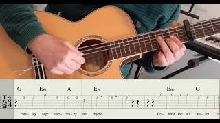 Scarborough Fair  Guitar Tab  Lyrics  PlayAlong  Melody [upl. by Adnuhs]