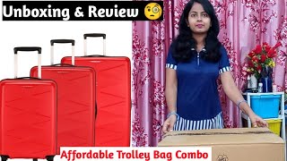 American Tourister Kamiliant ⚠️ 3 PC Set Trolley Bag Red Review amp Unboxing 🎁 [upl. by Esela]