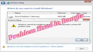 windows cannot be installed to this diskthe selected disk is of the gpt partition styleRayhanLP [upl. by Bullen652]