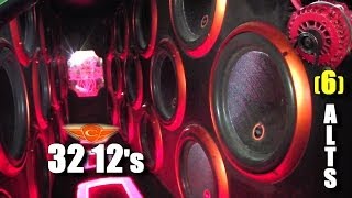 32 12quot Subwoofers  Cadence Sounds CRAZY Truck amp 6 Iraggi Alternators  HUGE Car Audio Build  SBN [upl. by Mihcaoj]