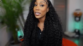 UPDATED REVIEW WIGGOGO 13X4 LACE FRONT CURLY WIG  AFFORDABLE ALIEXPRESS WIG DEEP WAVE REVIEW [upl. by Nerahs]