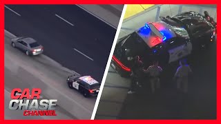 Full Car Chase Suspect with hostage leads authorities on 3 hour LA car pursuit  Car Chase Channel [upl. by Alcock]