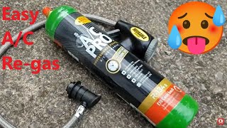 How to DIY air con regas using AC Pro and Super Sealer Hyundai Santa Fe Sm 27 V6 [upl. by Jeni]