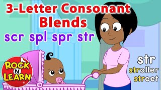 ThreeLetter Consonant Blends  scr spl spr str  Rock ’N Learn [upl. by Lynne866]