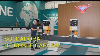 Soldadora de doble cabezal para puertas y ventanas de PVC [upl. by Leraj]