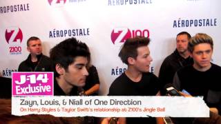 J14 Exclusive Louis Tomlinson and Ed Sheeran Talk Harry Styles and Taylor Swift Dating Rumors [upl. by Arihsaj636]