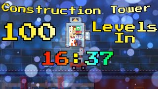 Crossy Road Castle Construction Tower 100 Levels In 1637 World Record [upl. by Serilda]