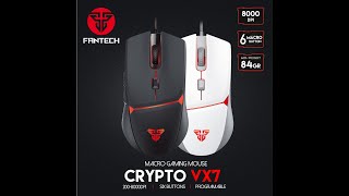 Fantech VX7 Crypto 6 Buttons Programmable 8000 DPI RGB Gaming Mouse – Black [upl. by Brenda]