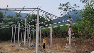 Complete welding of pig barn roof frame [upl. by Uhp886]