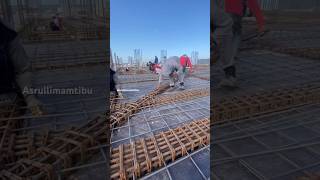 Pamasangan besi plat lapis pertama kuliproyek viralvideo construction shortvideoviral [upl. by Tekcirc201]