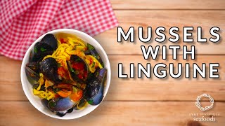 Simple Mussels with Tomato amp Parsley Linguine  EP Seafoods [upl. by Alet883]