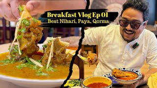 Kolkata Winter Mughlai Breakfast Vlog  Mutton Nihari Paya Qorma at Sufiya Royal India Zeeshan [upl. by Pond]