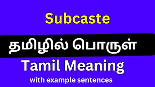 Subcaste meaning in TamilSubcaste தமிழில் பொருள் [upl. by Meean162]