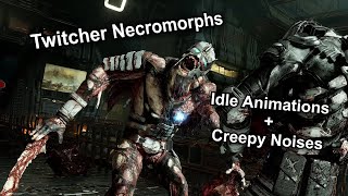 Twitcher Necromorph 💀 Creepy Idle Animations and Noises 😱 Dead Space Remake [upl. by Norabal]