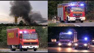 Großbrand bei ReilingenHockenheim am 07082018  Brennt Recyclingbetrieb  EINSATZFAHRTEN [upl. by Otrebliw]