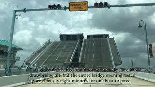 Johns Pass Drawbridge in Madeira Beach Florida Treasure Island Florida Drawbridge Open and Close [upl. by Evy227]