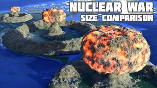 United States and Russia  Nuclear Explosion Comparison [upl. by Adnarrim]