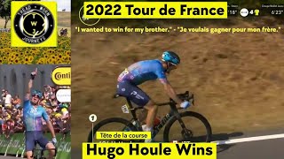 Hugo Houle Wins  2022 Tour de France  Stage 16  Solo Attack 33km [upl. by Ilario626]