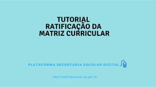 Ratificação da Matriz Curricular [upl. by Jonas11]