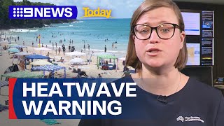 Heatwave warnings in place for almost half of Australia  9 News Australia [upl. by Akehsay409]