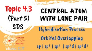 Central Atom with Lone Pair  Draw Hybridisation Process amp Orbital Overlapping [upl. by Ahsela]