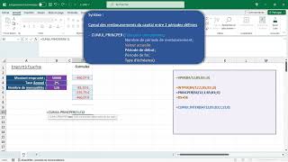 Excel  Fonctions VPM INTPER PRINCPER mise en place dun échéancier de remboursements [upl. by Nesline]