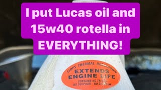 Rotella 15w40 DIESEL OIL IN ALL MY GAS ENGINES [upl. by Mccallion54]