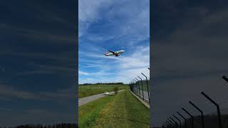 Road from Oberglatt to Buelach cars and airplane landing at Zurich airport ZRH [upl. by Oyam]