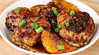 ORANGE Honey Glazed Chicken Thighs Recipe [upl. by Anolahs]