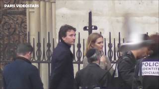 VIDEO Natalia Vodianova amp Antoine Arnault visit the Notre Dame de Paris Cathedral 16 april 2019 [upl. by Kartis]