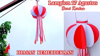 Cara Membuat lampion 17 Agustus Dari Kertas  Hiasan 17 Agustusan [upl. by Blas]