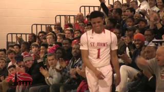 Jeff Dowtin Jrs Late Jumper Lifts St Johns Past Paul VI 1192016 [upl. by Ardnohsed534]