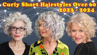 Curly Short Hairstyles for Women Over 60 in 2023  2024 [upl. by Ahsilram]