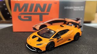 MINI GT 164 Lamborghini Huracán STO Arancio Borealis MGT00511 [upl. by Publea]