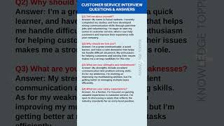 Customer Service Interview Questions and Answers [upl. by Rol]