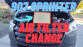 907 2019 Mercedes Sprinter Air Filter Change [upl. by Pascal]