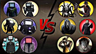 Titan Tv Man Family Vs IT PennywiseSlender Man Michael MyersFreddyLeatherfaceGhost Face [upl. by Pantheas]