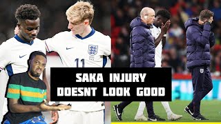 🚨 𝐁𝐑𝐄𝐀𝐊𝐈𝐍𝐆 Bukayo Saka forced off at Wembley through injury big concern for Arsenal 🤕 [upl. by Joy]