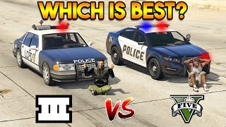 GTA 5 COP CAR VS GTA 3 COP CAR  WHICH IS BEST [upl. by Merrell]