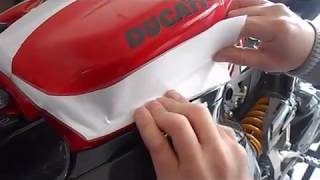 Adesivo personalizzato per serbatoio Ducati 1199 Panigale R  Vulturbike [upl. by Trebloc]