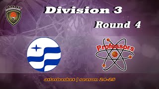 Atlasbasket  Div 3Round 4  HELLENIQ ENERGY vs PROFESSORS [upl. by Uriia]