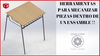 como CREAR una pieza en un ensamblaje solidworks 2020 [upl. by Haneeja]