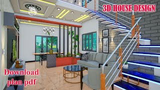 3040 duplex house plan  3 bedroom duplex house design  manis home [upl. by Essined739]