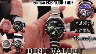 Casio Edifice ECB10DB1ADF  Review amp Setting edifice kepoinhobby [upl. by Enelad]