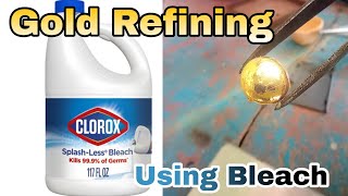 Refine Gold Sediment Using Bleach  Gold Powder Refining Using Bleach And HCL [upl. by Nallad]