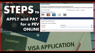 STEPS to Apply and Pay for a PEV Online via Immi Account  fahehoita [upl. by Eizzo]