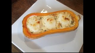 ⭐ ASTUCE  BUTTERNUT FARCIE CHEVRE ET LARDONS ⭐ comment réussir une courge butternut au four [upl. by Federico946]